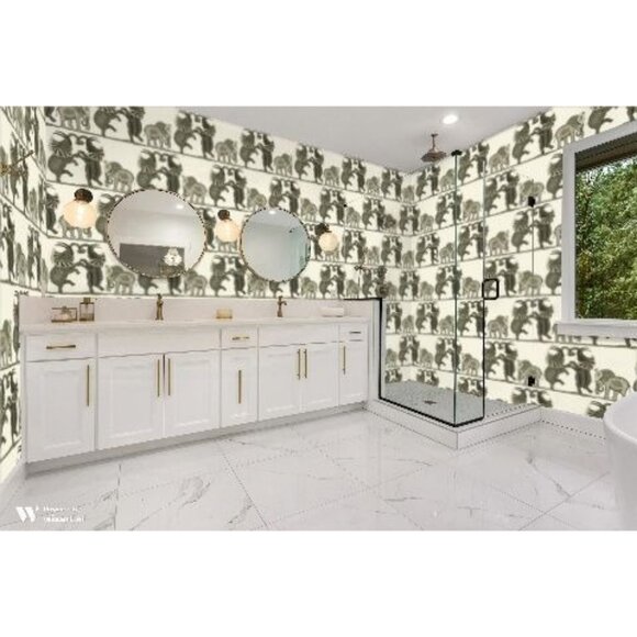 NEW Cole and Son Safari Dance Wallpaper Neutral Charcoal 109/8036 Elephants - Picture 4 of 10